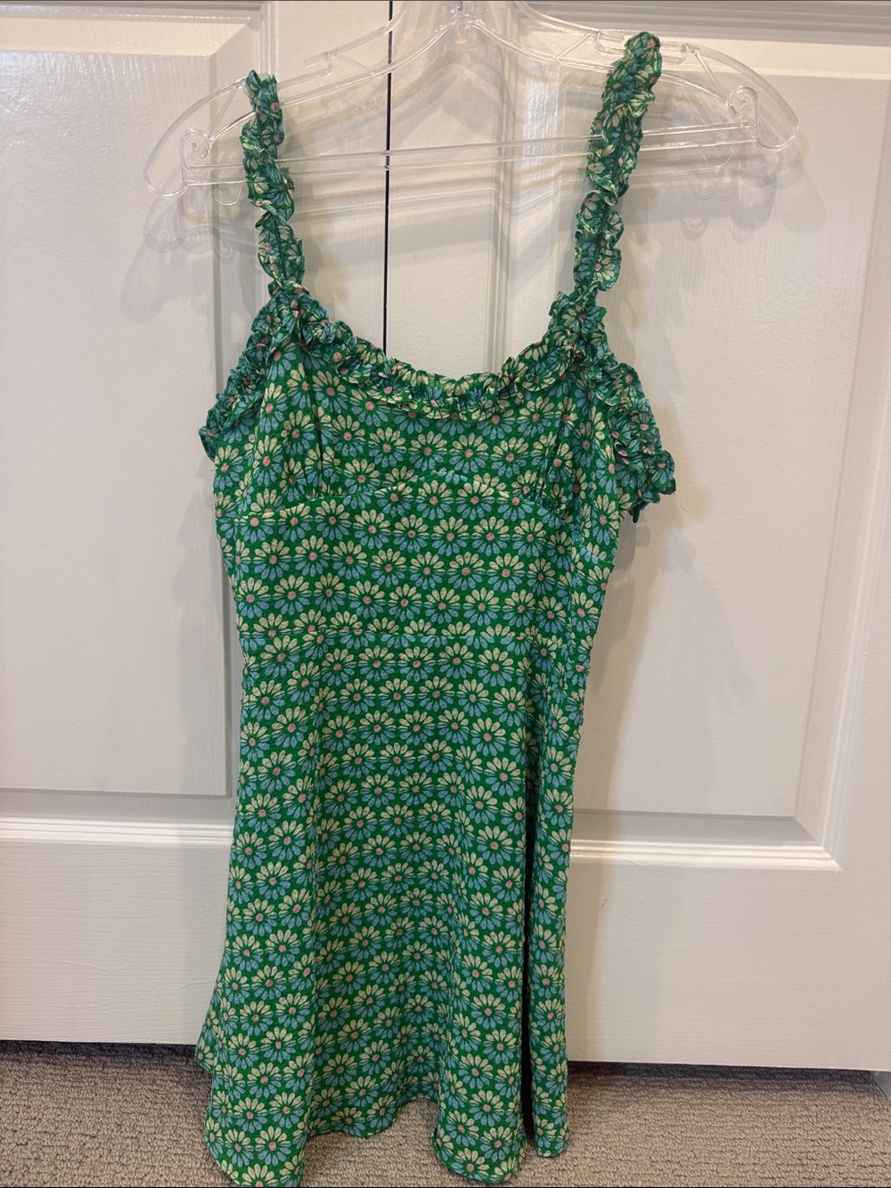 Zara Green Flower Mini Dress